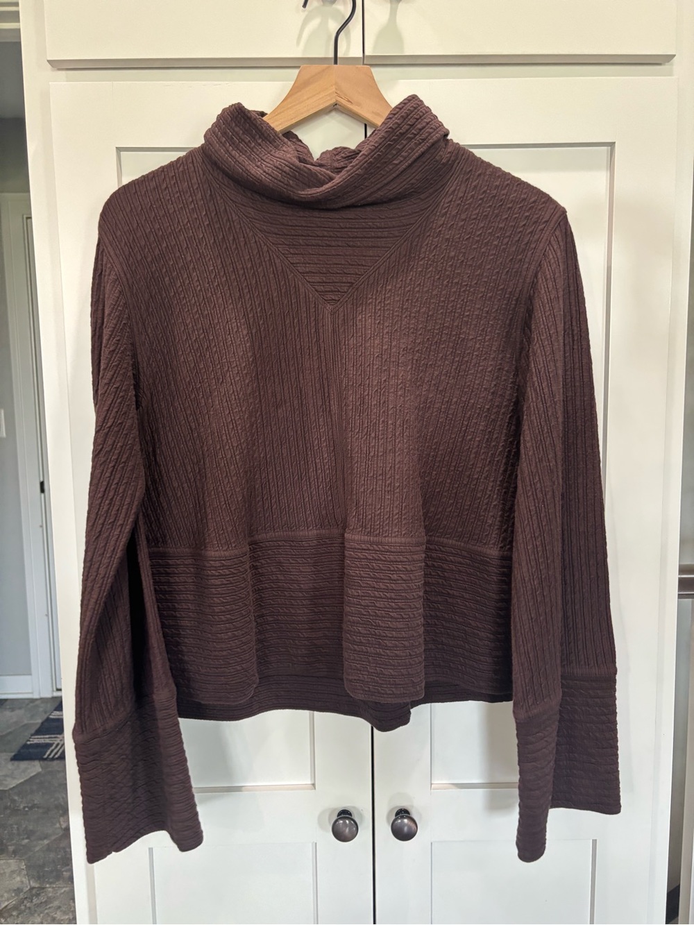 lululemon athletica Peaceful Movement Brown Cowl Funnel Neck Sweater